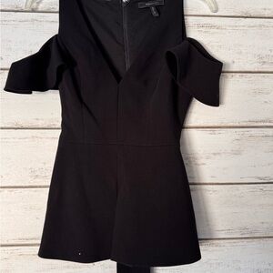 BCBGMaxAzria Black Cold Shoulder Blouse